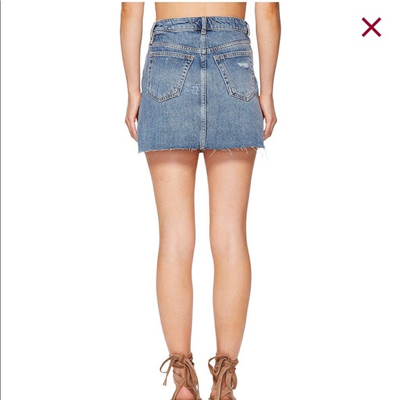 Free People NWT denim A-Line mini skirt size 29 - Picture 3 of 8